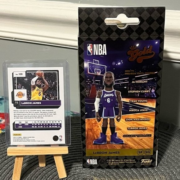 💋 New Funko Gold NBA Premium Vinyl Figure 5”T and Basketball Card LeBron James - Picture 3 of 10